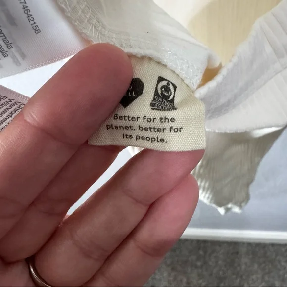 Madewell cream open back Ribbed Bodysuit large - Picture 6 of 7